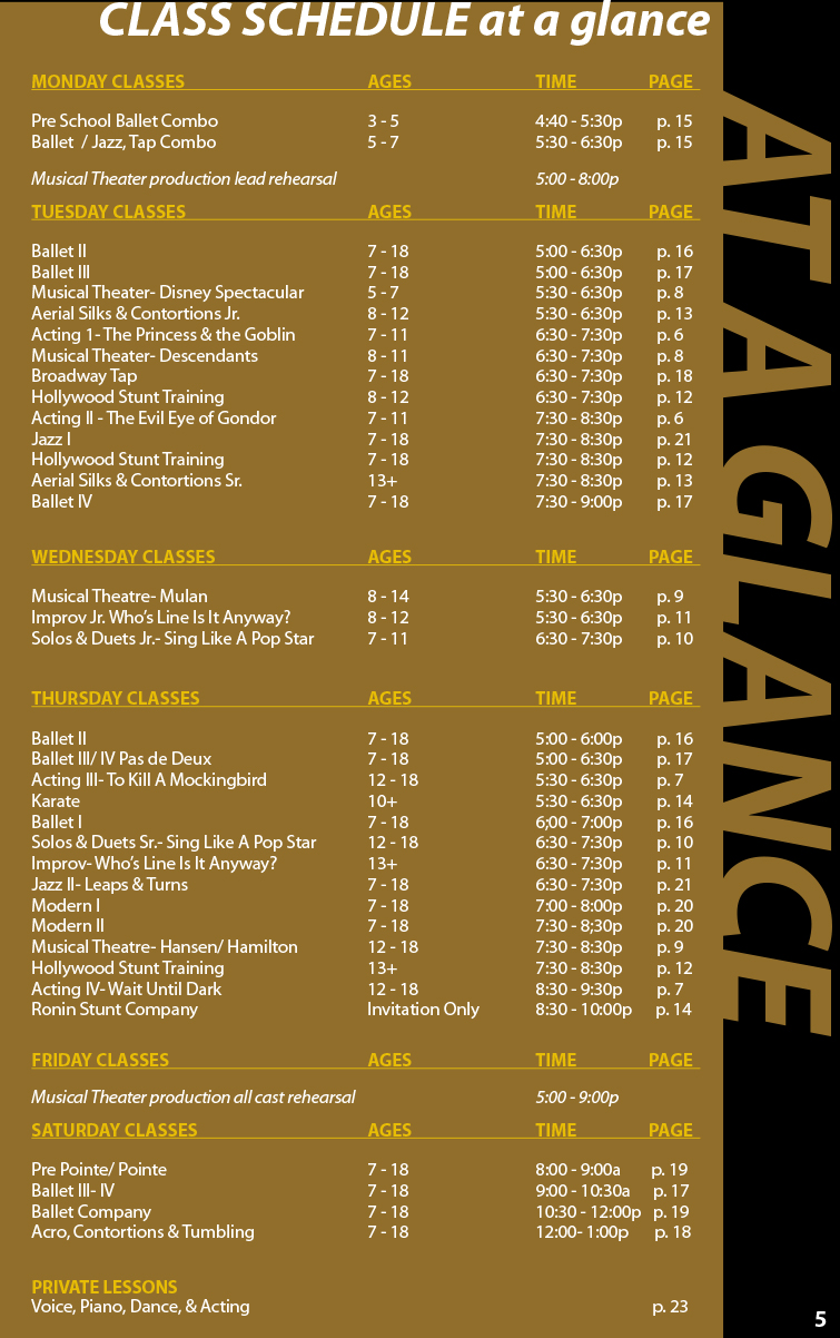 Gold Fall Catalog Schedule